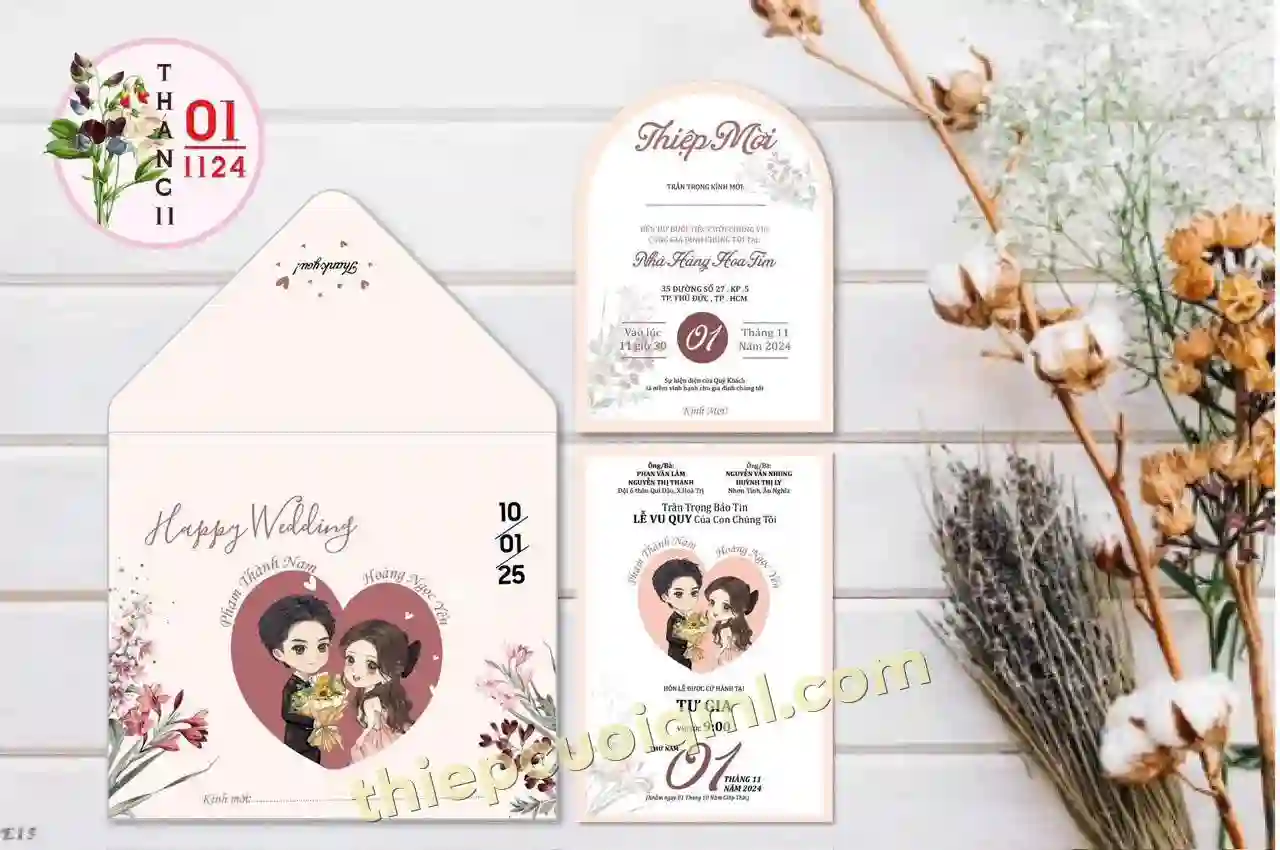Mẫu thiệp cưới đẹp giá rẻ 011124