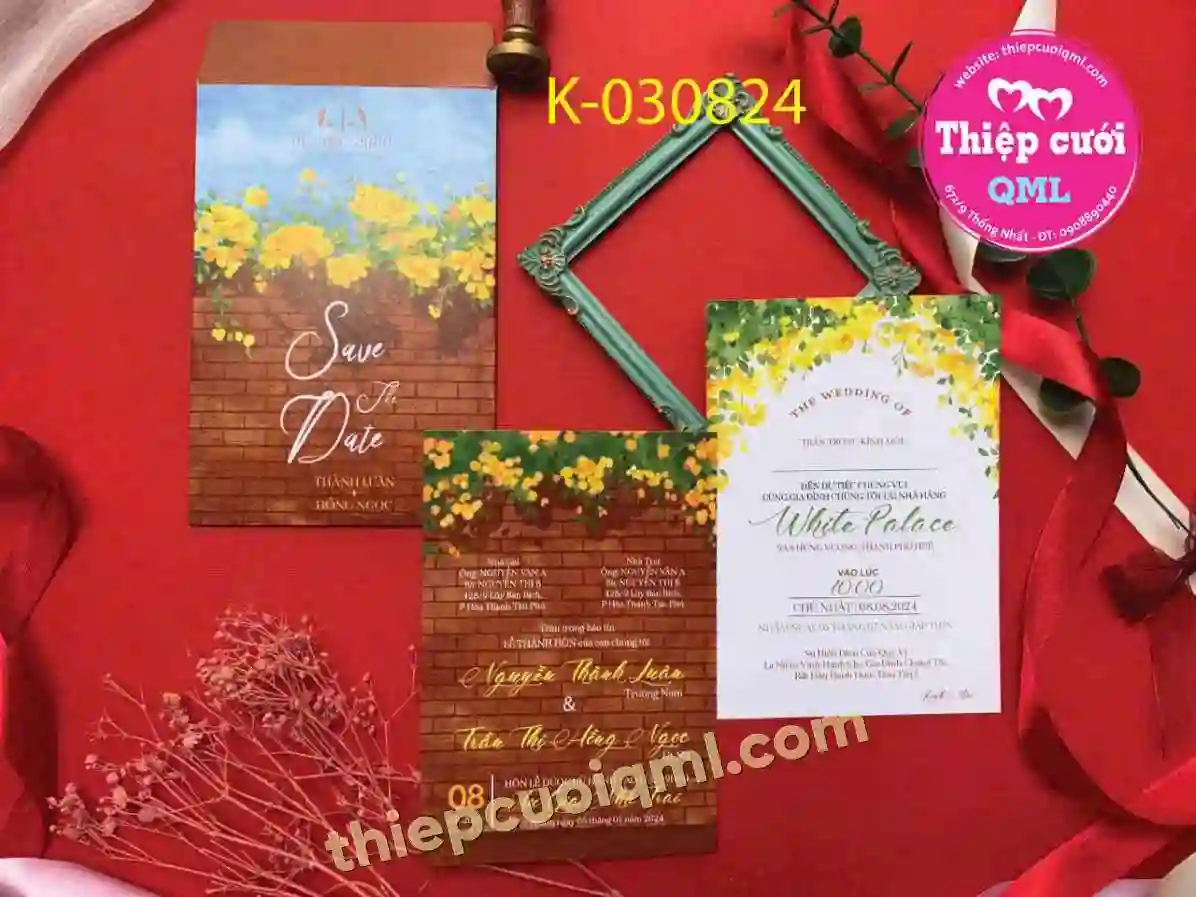 Mẫu thiệp cưới giá rẻ 03824
