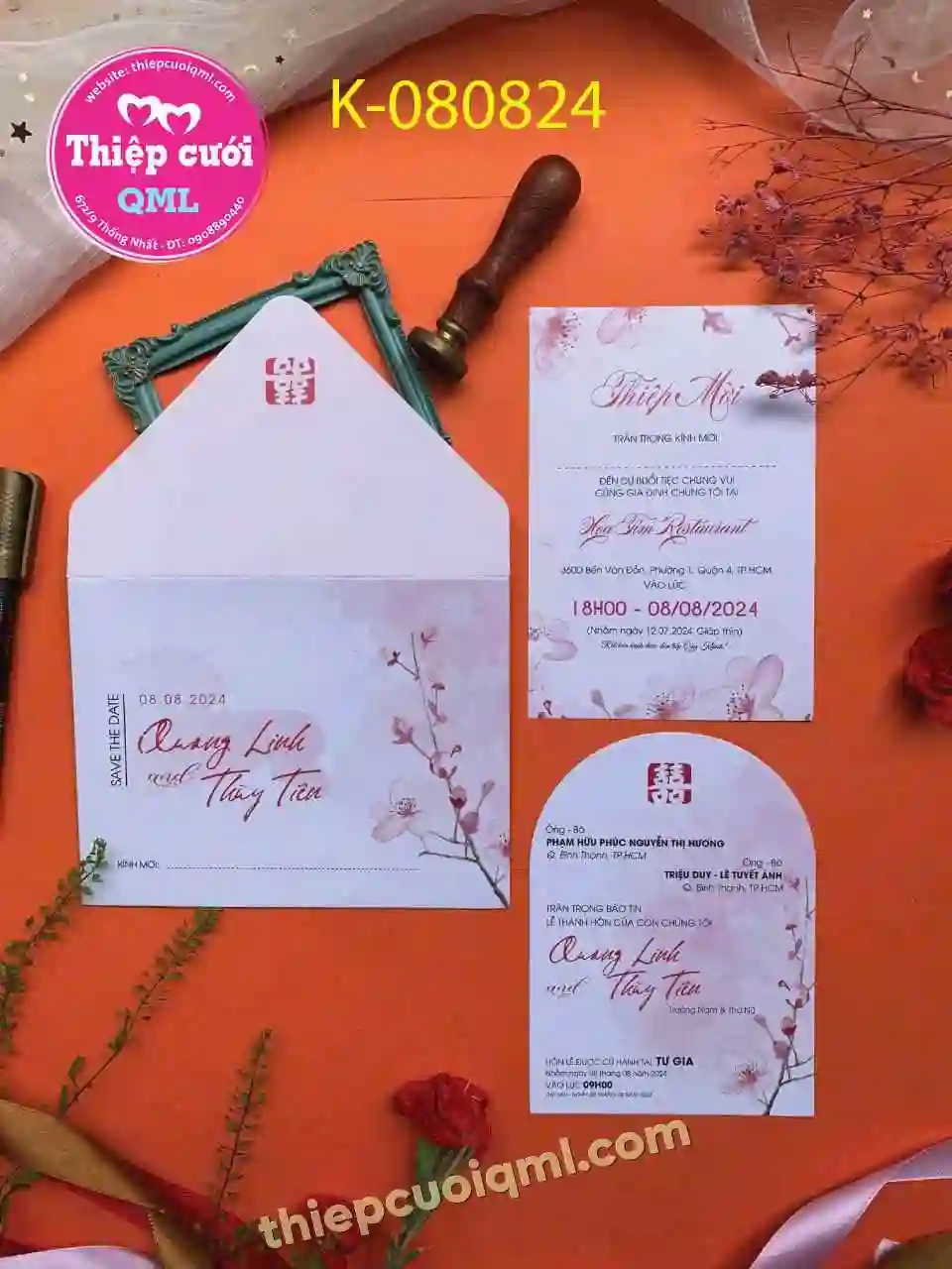 Mẫu thiệp cưới giá rẻ 08824