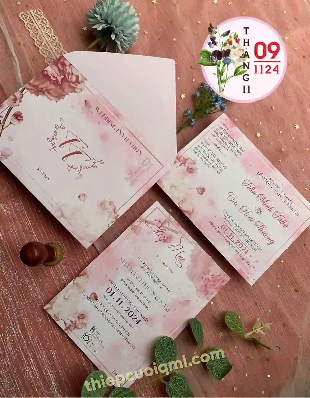 Mẫu thiệp cưới đẹp giá rẻ 091124