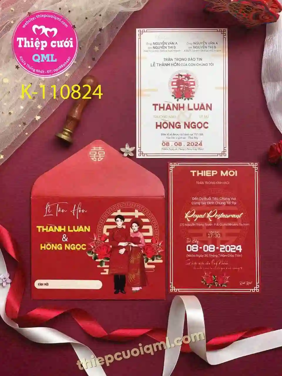 Mẫu thiệp cưới giá rẻ 11824