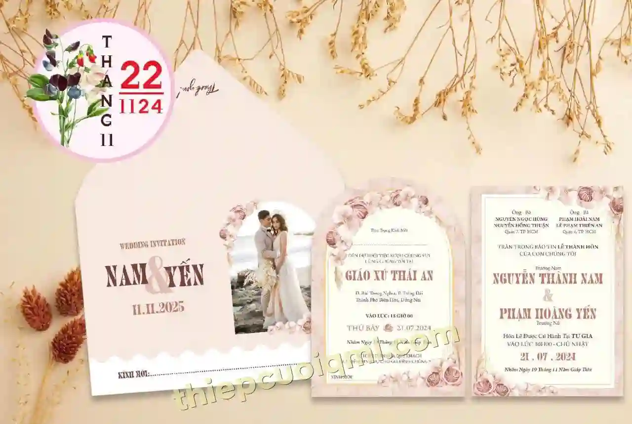 Mẫu thiệp cưới đẹp giá rẻ 221124