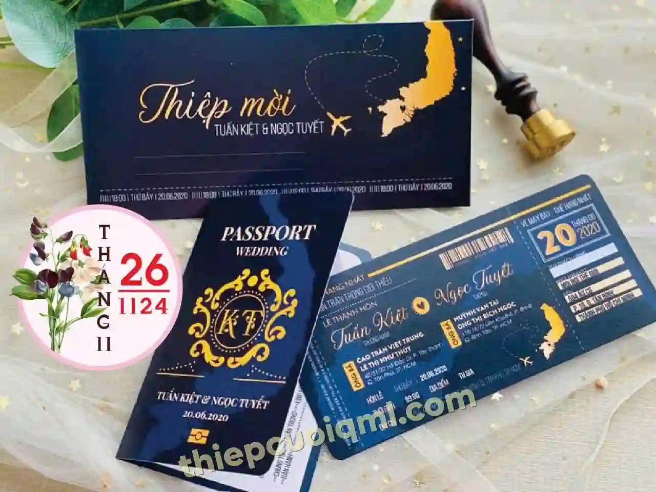 Mẫu thiệp cưới đẹp giá rẻ 261124 PASSPORT