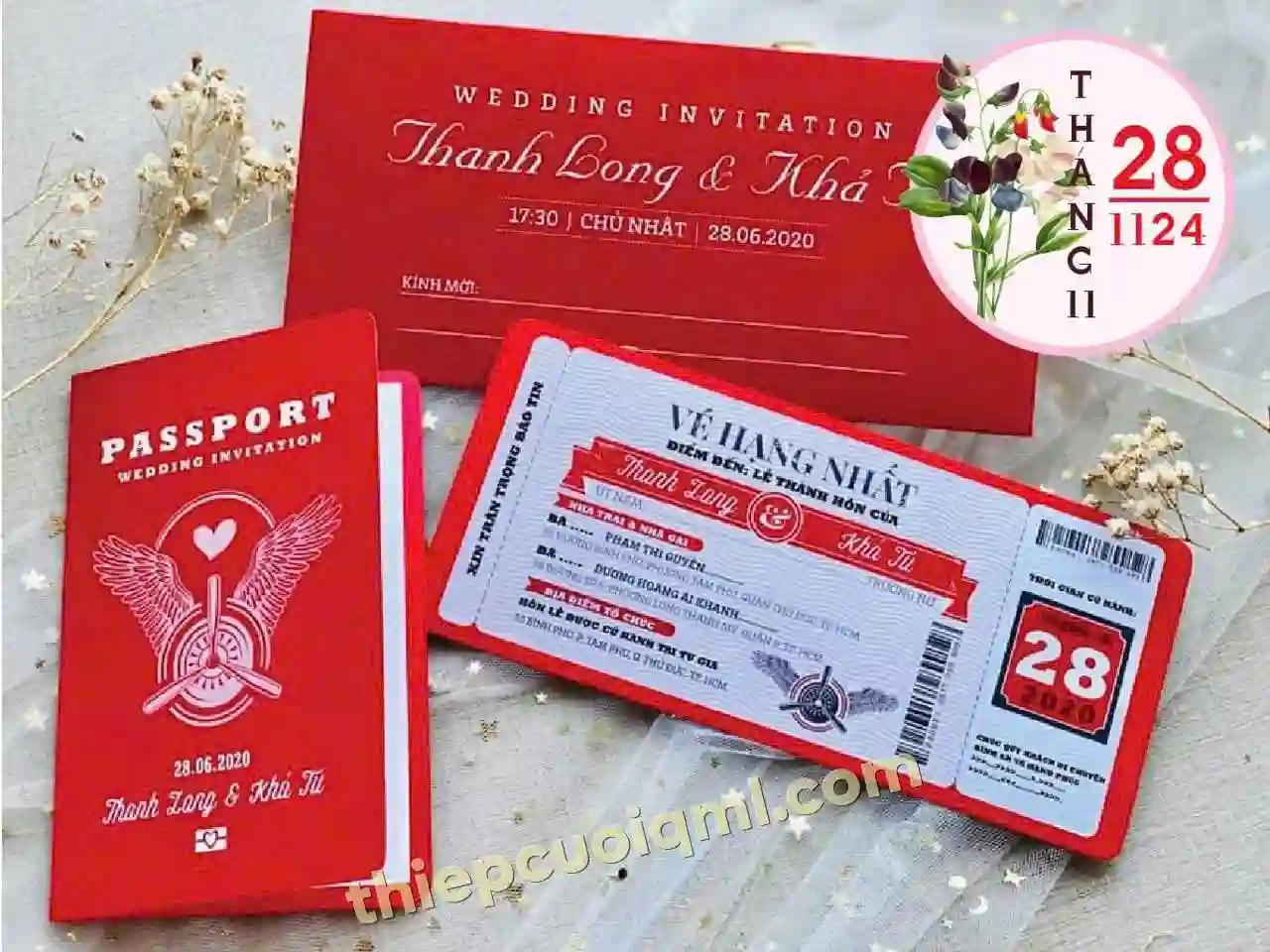 Mẫu thiệp cưới đẹp giá rẻ 281124
