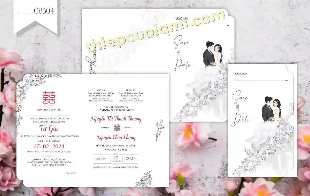 Mẫu thiệp cưới Siêu rẻ HG8304