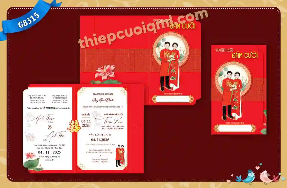 Mẫu thiệp cưới Siêu rẻ HG8315
