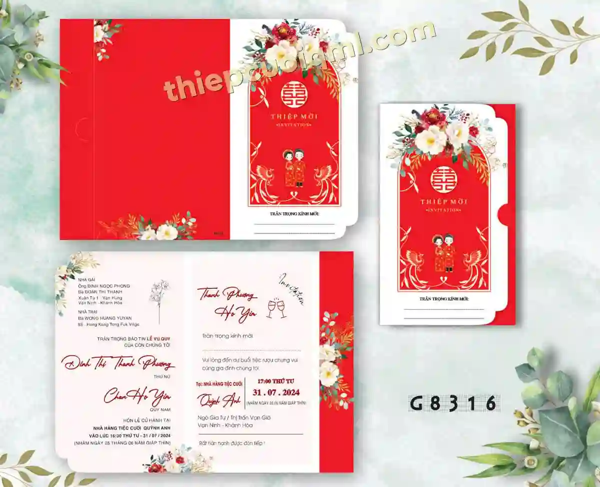 Mẫu thiệp cưới Siêu rẻ HG8316