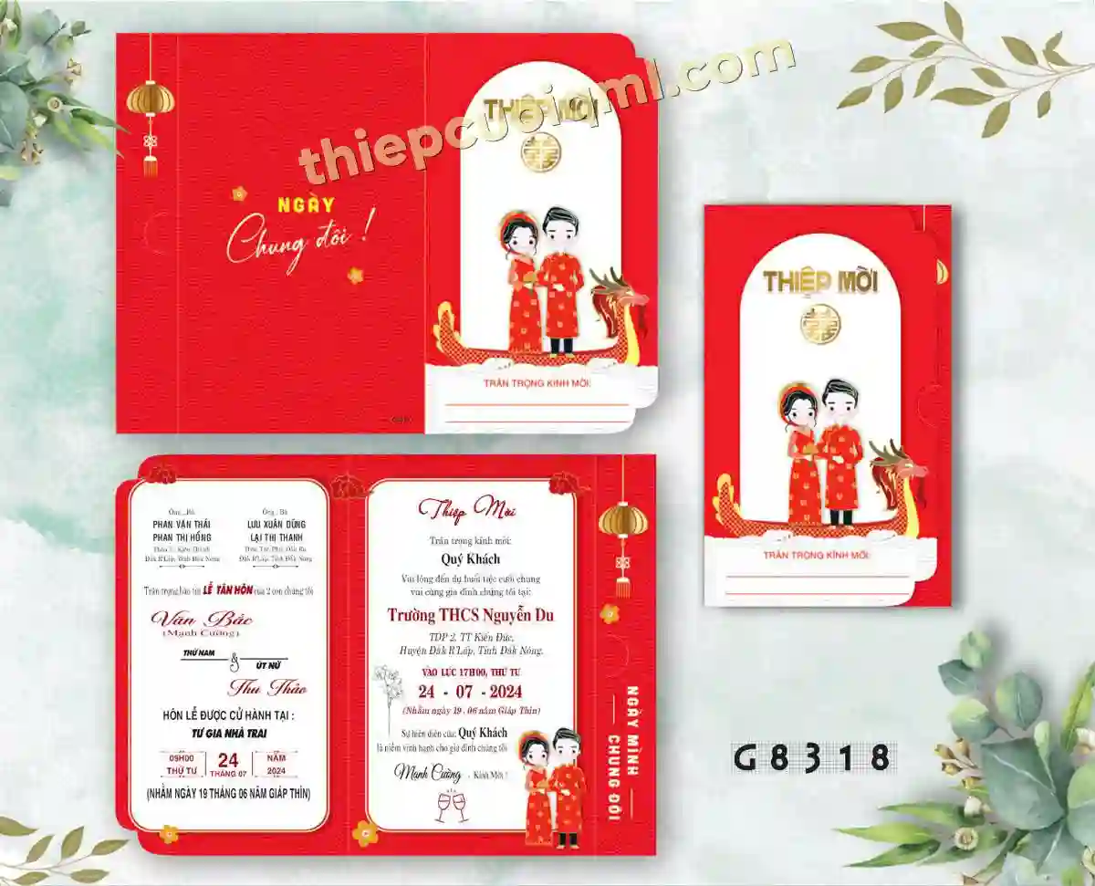 Mẫu thiệp cưới Siêu rẻ HG8318