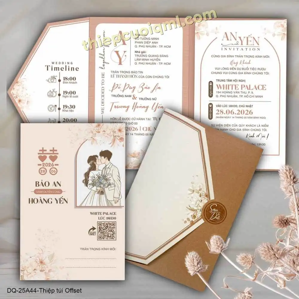 thiệp cưới gấp 4 giá rẻ 44