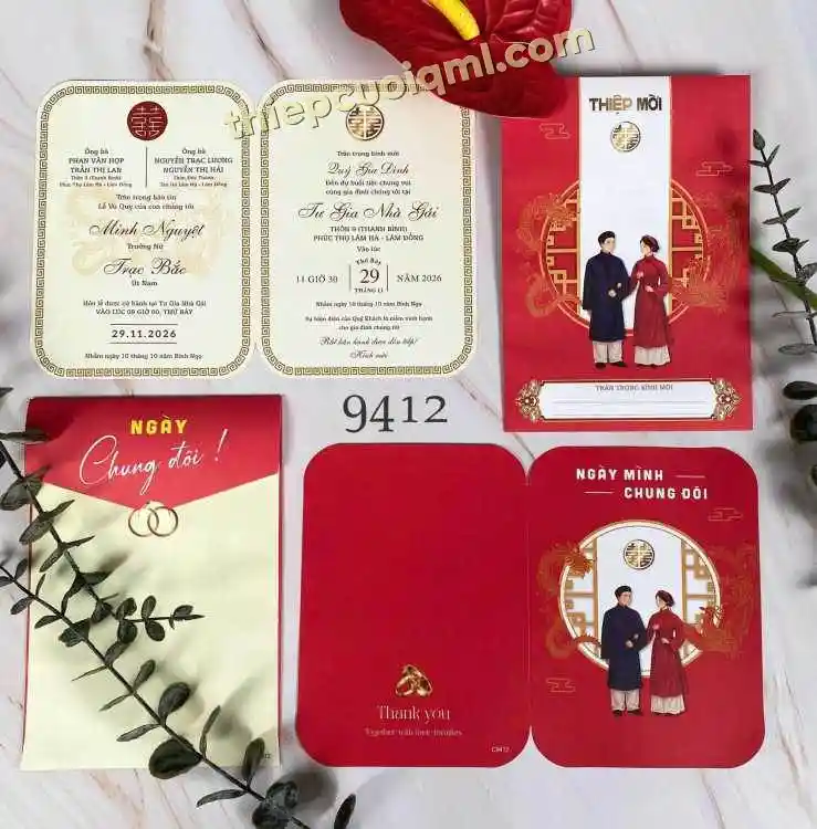 Thiệp cưới giá rẻ Y26-9412