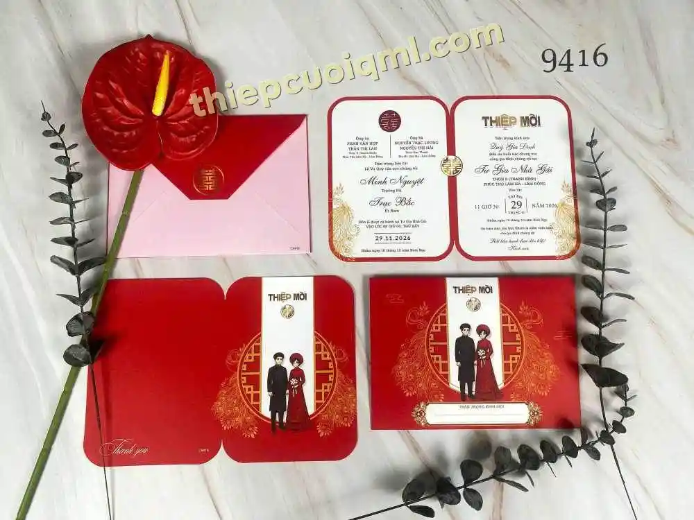 Thiệp cưới đẹp sang trọng Y26-9416