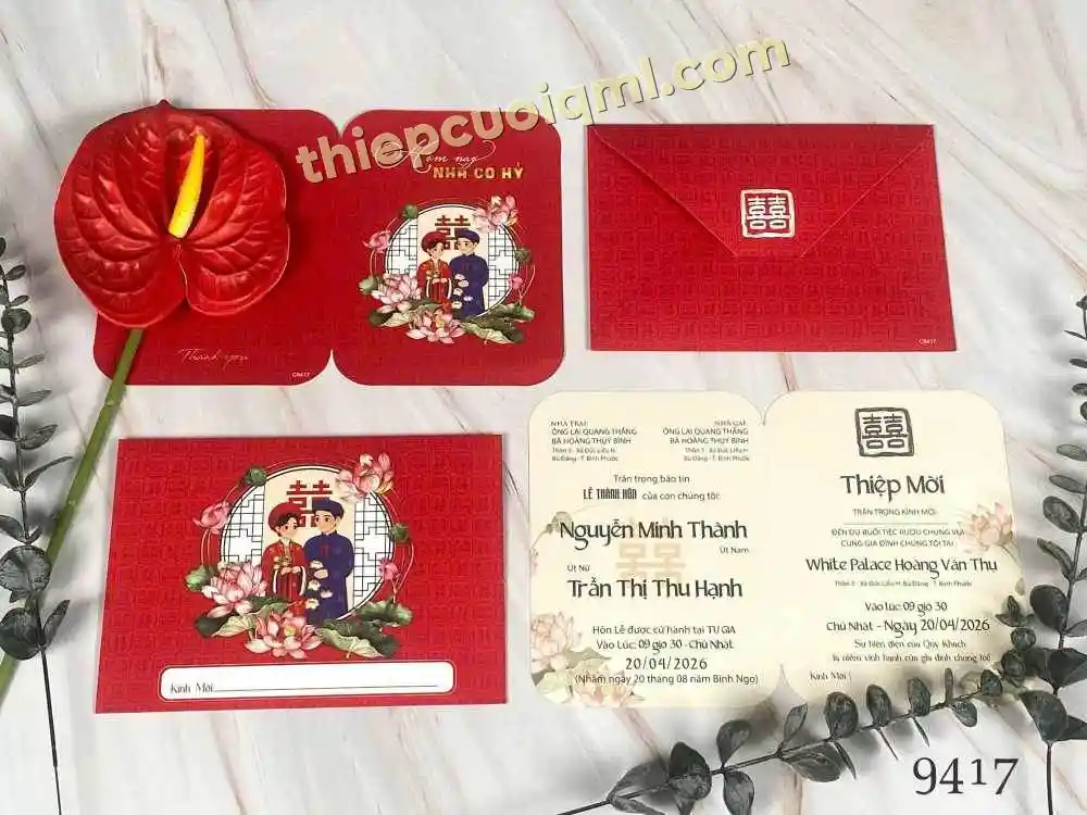 Thiệp cưới giá rẻ Y26-9417