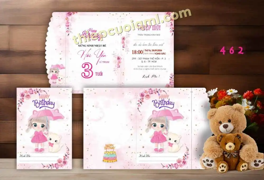 Thiệp thôi nôi giá rẻ sn462