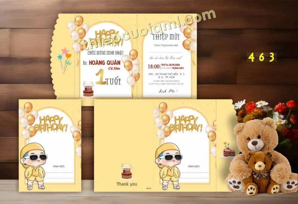 Thiệp thôi nôi giá rẻ sn463