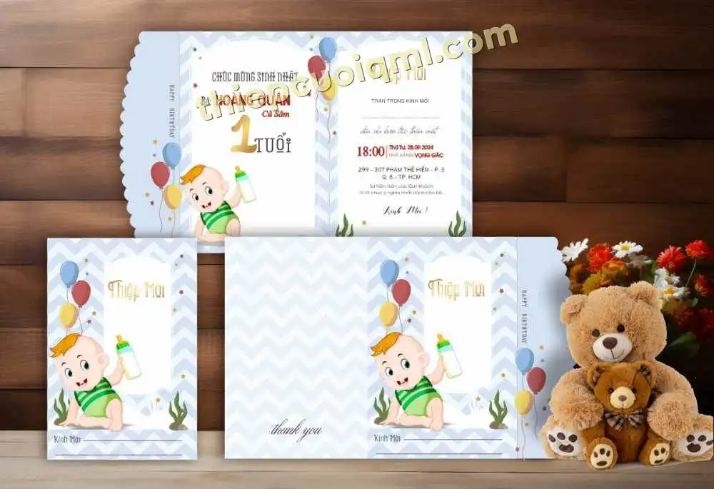 Thiệp thôi nôi giá rẻ sn464