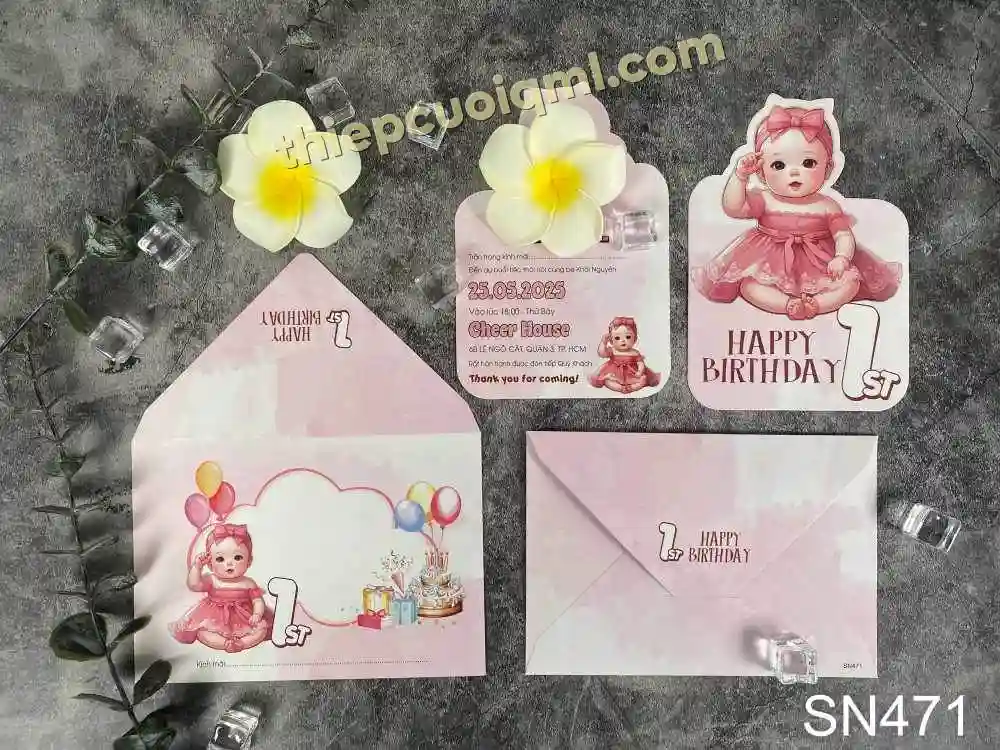 Thiệp thôi nôi giá rẻ sn471