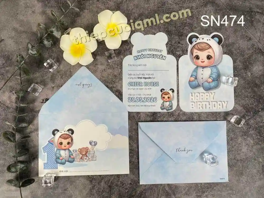 Thiệp thôi nôi giá rẻ sn474