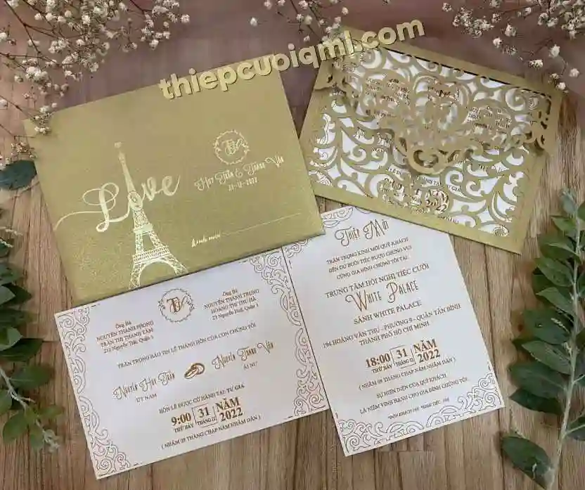 Mẫu thiệp cưới đẹp mới nhất, Mẫu thiệp cưới Elegant Wedding Invites
