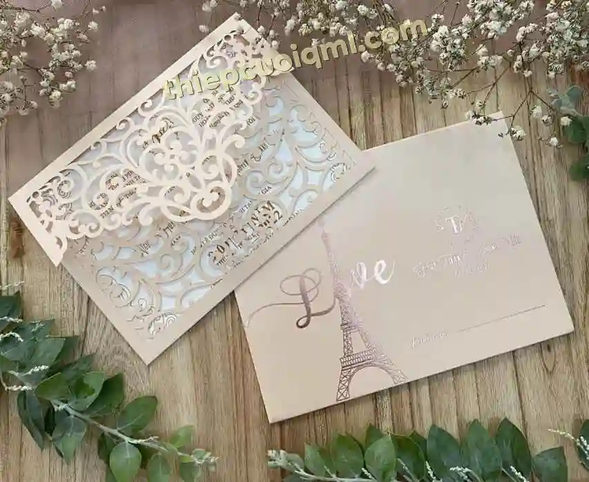 Mẫu thiệp cưới đẹp mới nhất, Mẫu thiệp cưới Elegant Wedding Invites